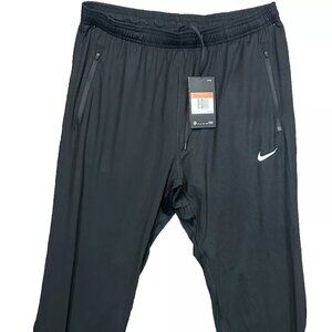 Nike Large Black/Gray Running Pants w/ Elastic Waistband, zip pockets and ankles